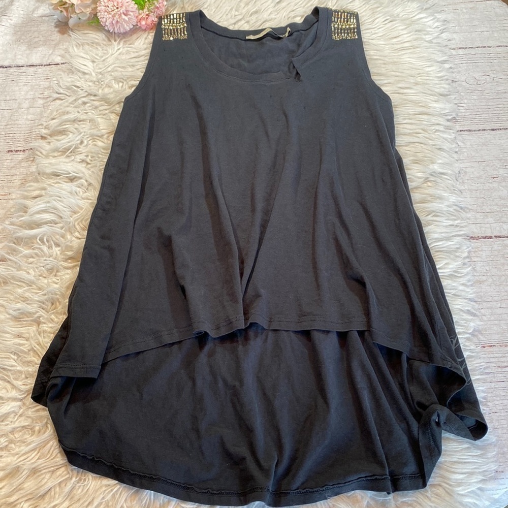 Christian Audigier 1958 Embellished High Low Tank sz L
